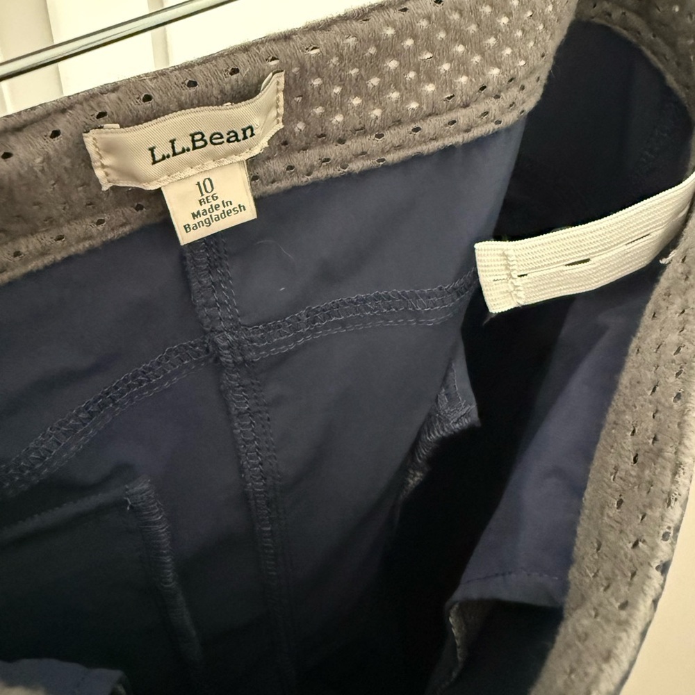 LL Bean Comfort Trail Pants Women‎ 10R Blue Nylon Cargo Water-Repellent Mid Rise - Picture 4 of 7